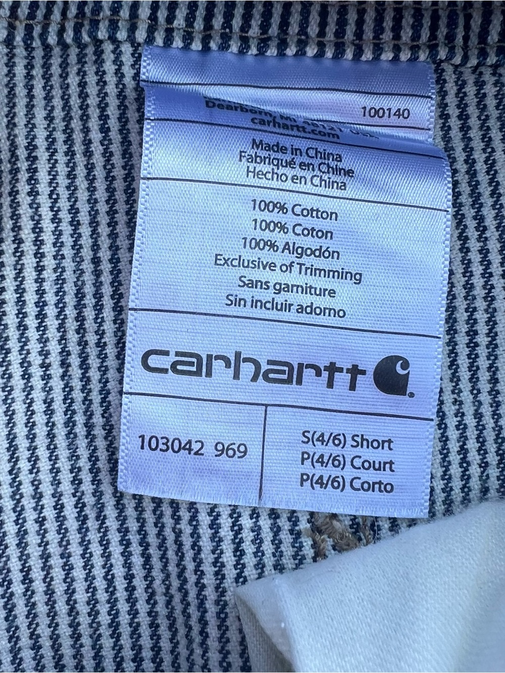 Carhartt Women's Blue and White Striped Overalls - Picture 5 of 5
